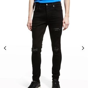 Amiri Black Bandana Thrasher Jeans, size 31